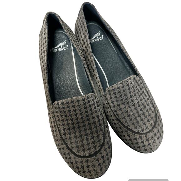 Dansko Debra Gray Black Hounds Tooth Slip On Shoes - Picture 6 of 9